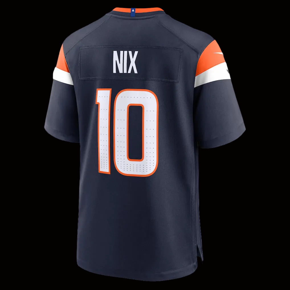 Men's Denver Broncos Bo Nix Nike Navy Alternate Game Jersey