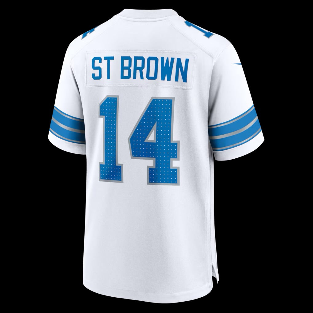 Men's Detroit Lions Amon-Ra St. Brown Nike White Game Jersey