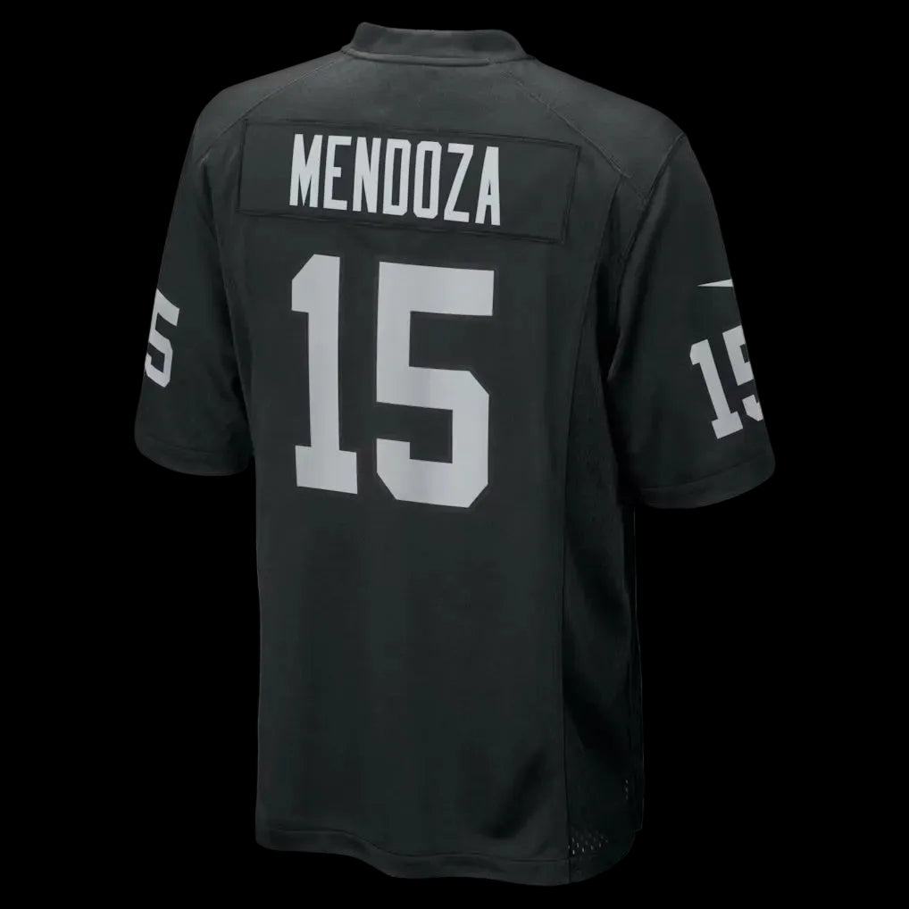 Men's Las Vegas Raiders Fernando Mendoza Nike Black 2026 NFL Draft First Round Pick No. 1 Team Game Jersey