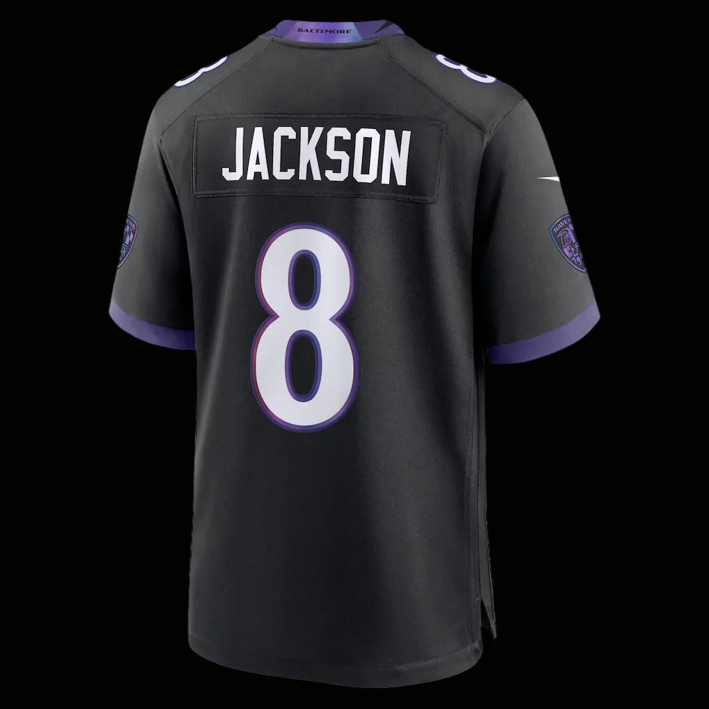 Men's Baltimore Ravens Lamar Jackson Nike Black Alternate Game Jersey