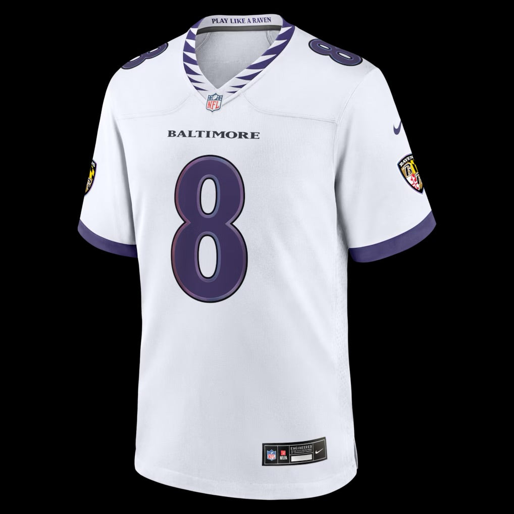Men's Baltimore Ravens Lamar Jackson Nike White Game Jersey