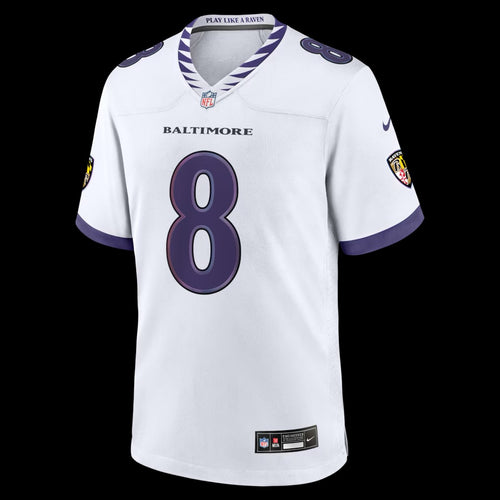 Men's Baltimore Ravens Lamar Jackson Nike White Game Jersey