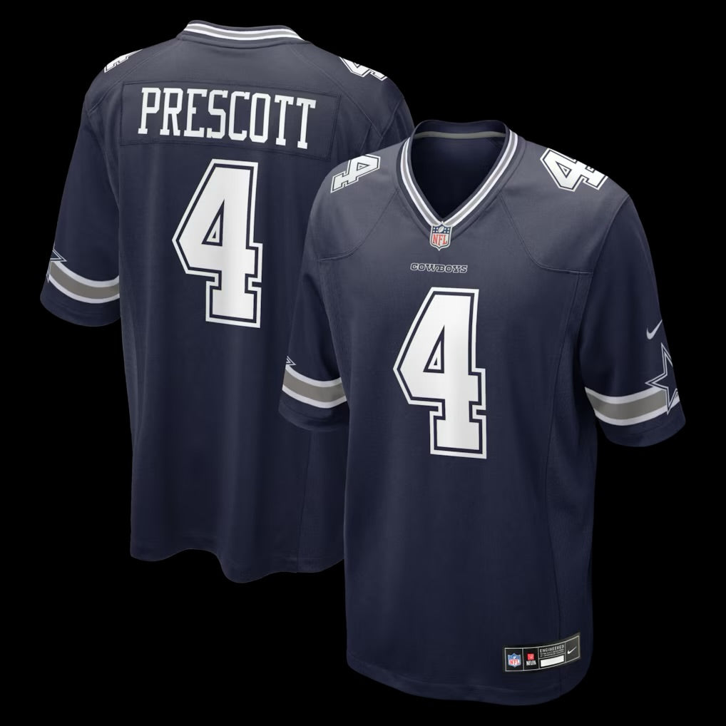 Men's Dallas Cowboys Dak Prescott Nike Navy Game Team Jersey