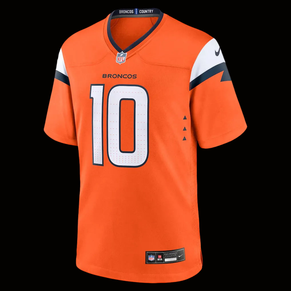 Men's Denver Broncos Bo Nix Nike Orange Player Game Jersey