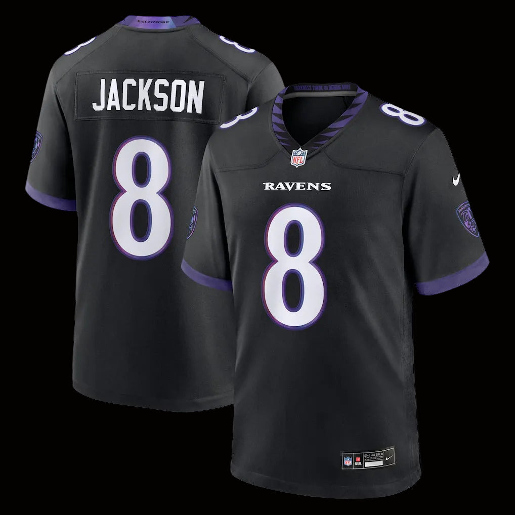 Men's Baltimore Ravens Lamar Jackson Nike Black Alternate Game Jersey