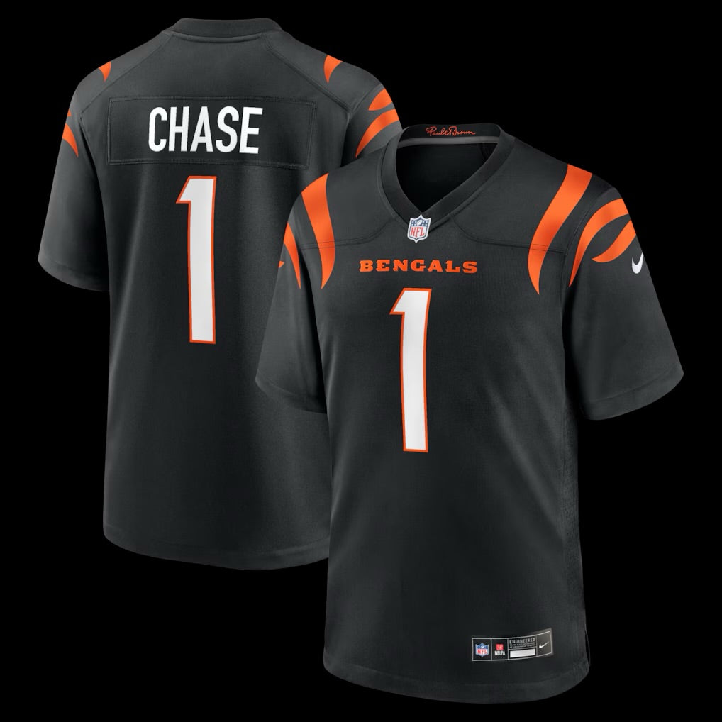 Men's Cincinnati Bengals Ja'Marr Chase Nike Black Game Jersey
