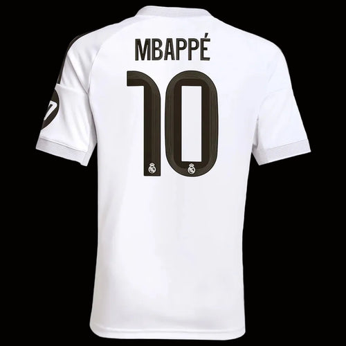 Kylian Mbappé Real Madrid adidas Youth 2025/26 Home Replica Player Jersey - White