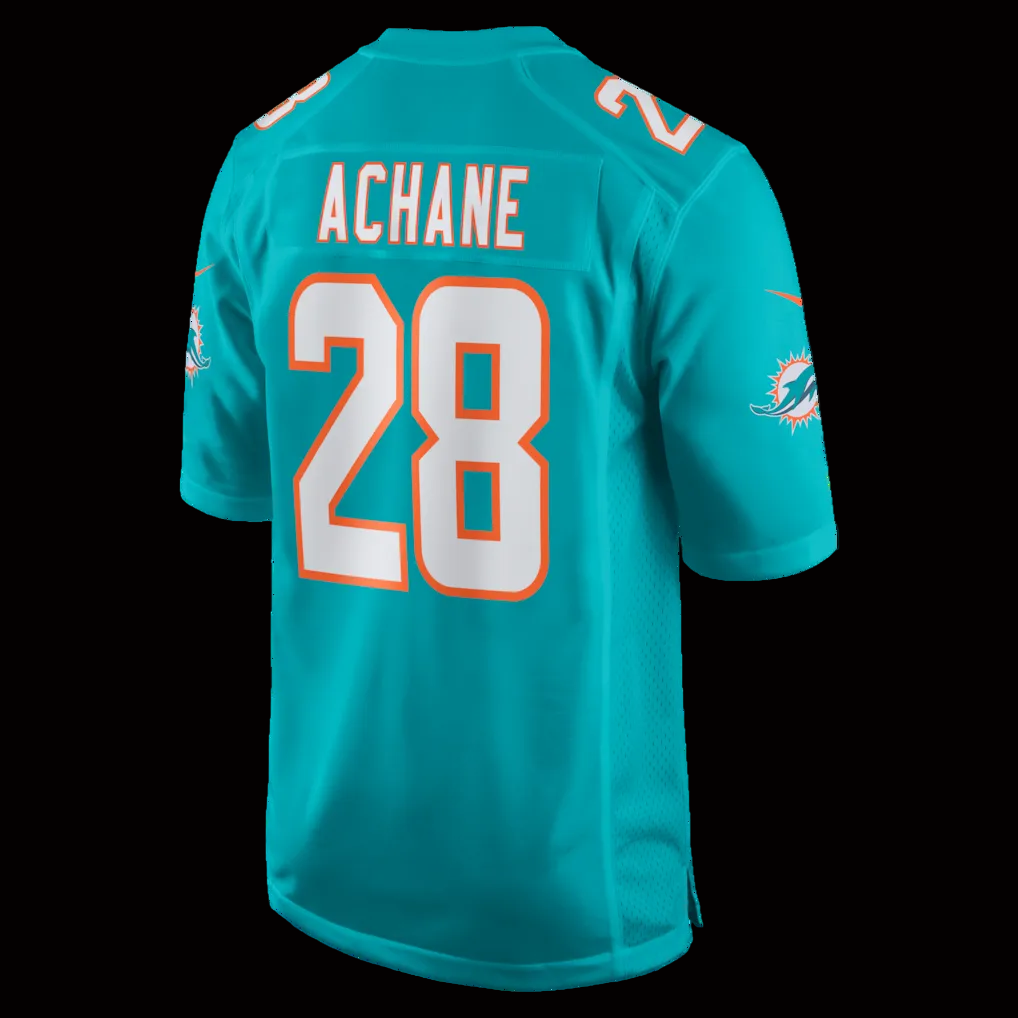 Men's Miami Dolphins Devon Achane Nike Aqua Player Game Jersey