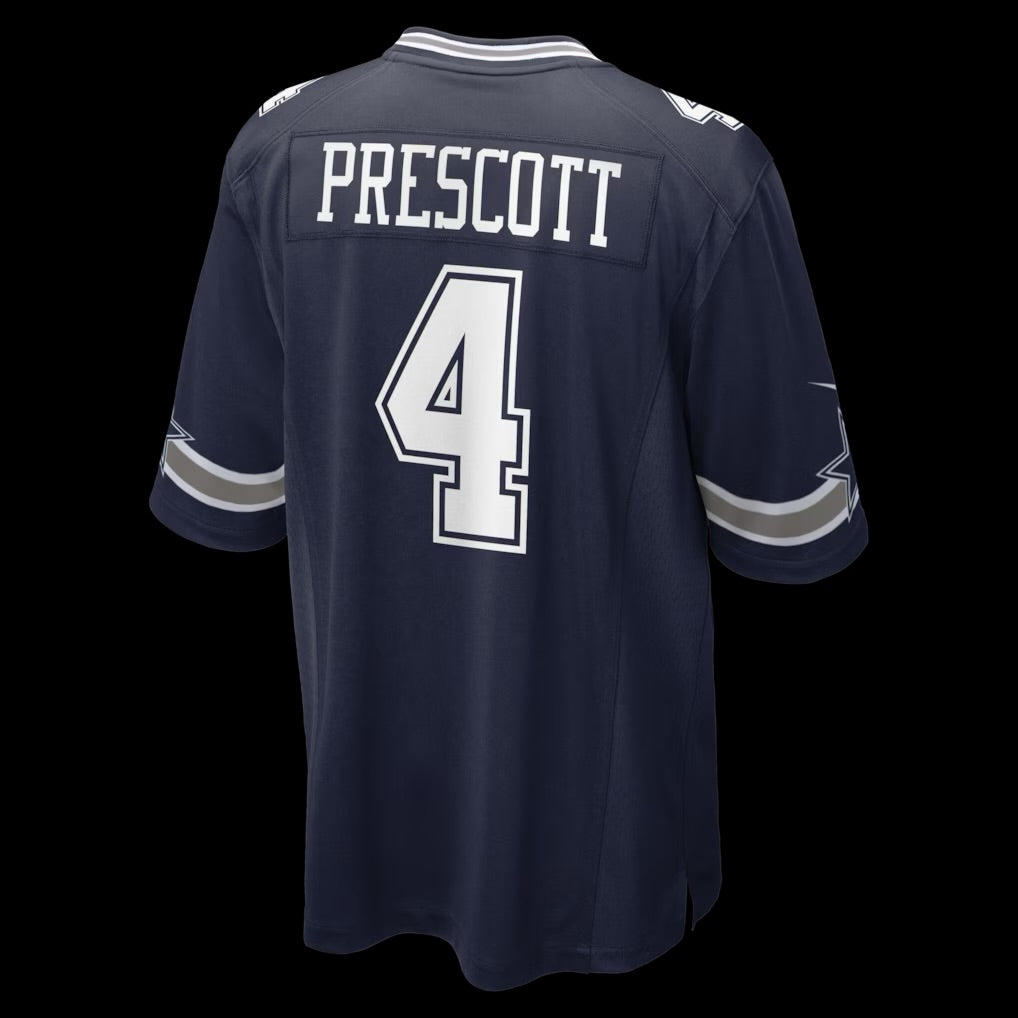 Men's Dallas Cowboys Dak Prescott Nike Navy Game Team Jersey