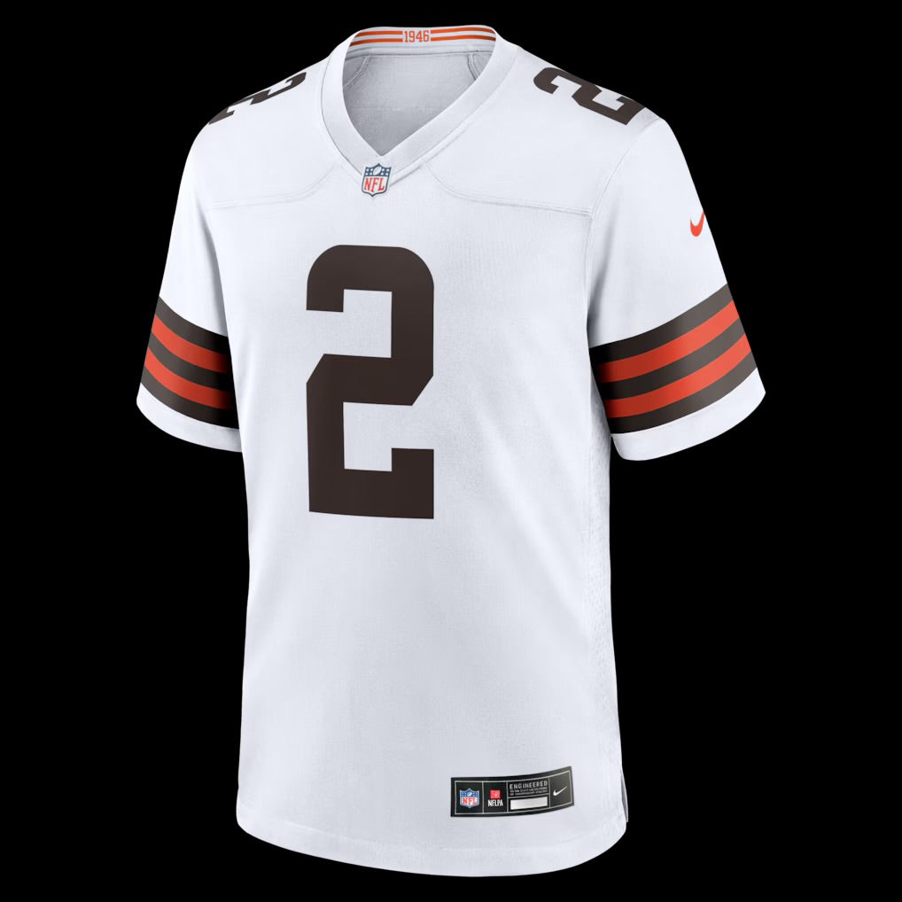 Men's Cleveland Browns Shedeur Sanders Nike White Game Jersey