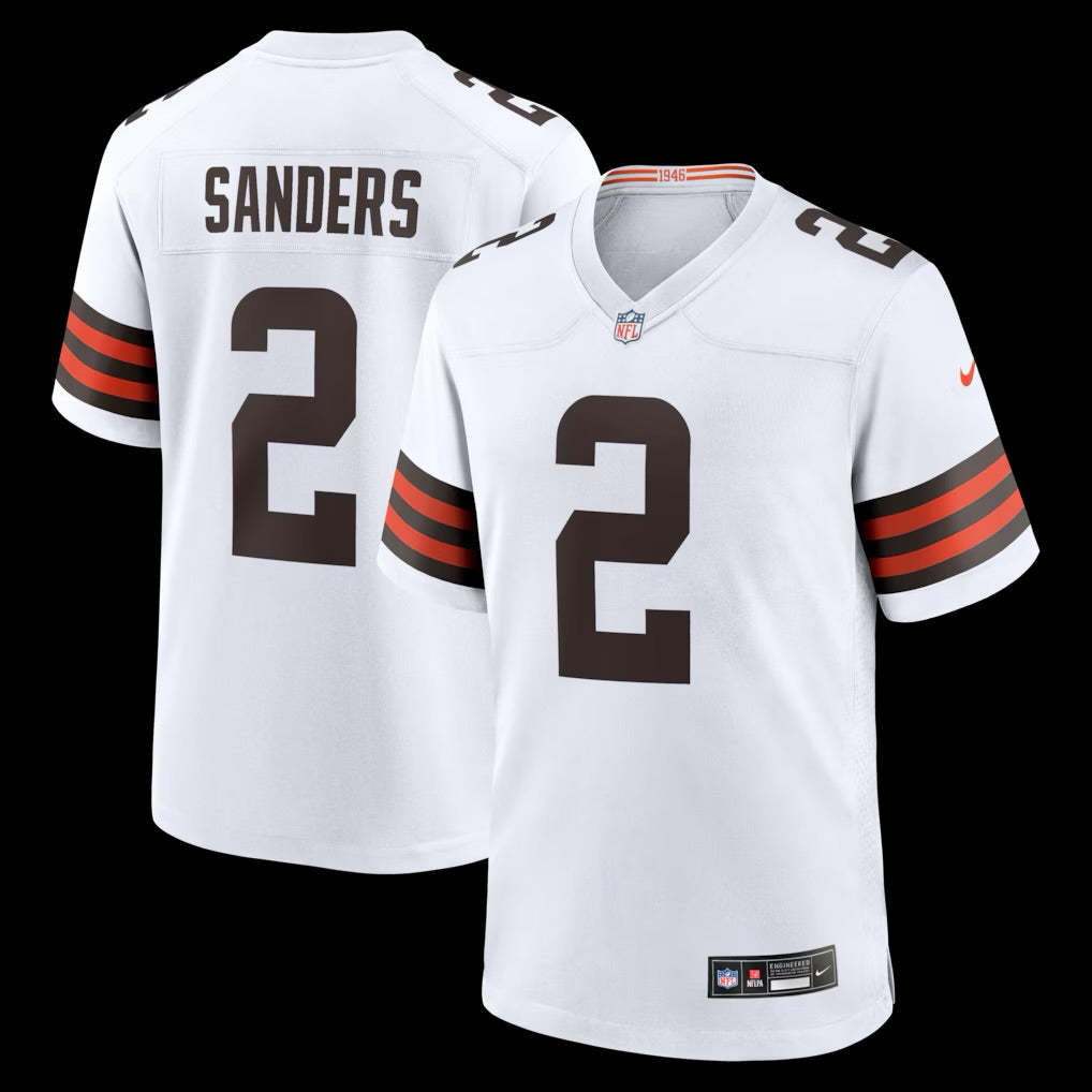 Men's Cleveland Browns Shedeur Sanders Nike White Game Jersey