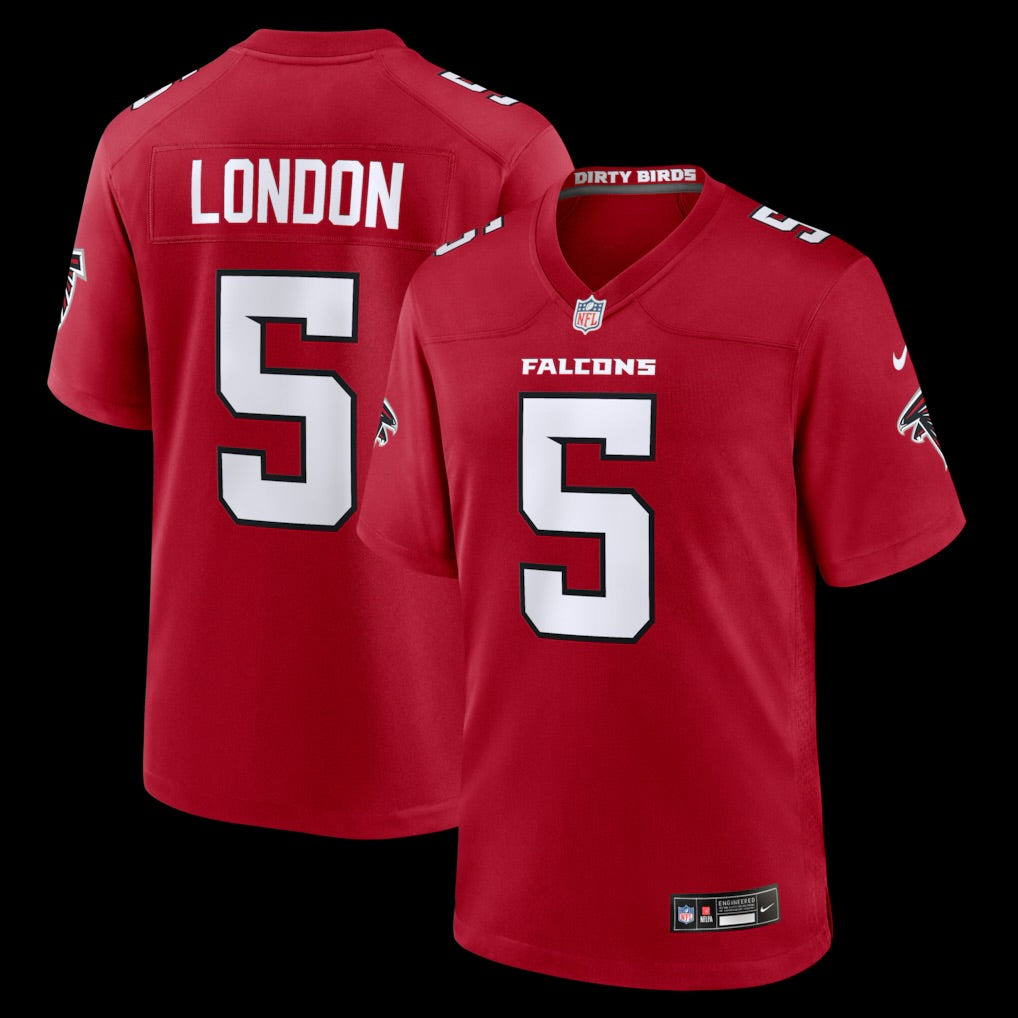 Men's Atlanta Falcons Drake London Nike Red Game Jersey