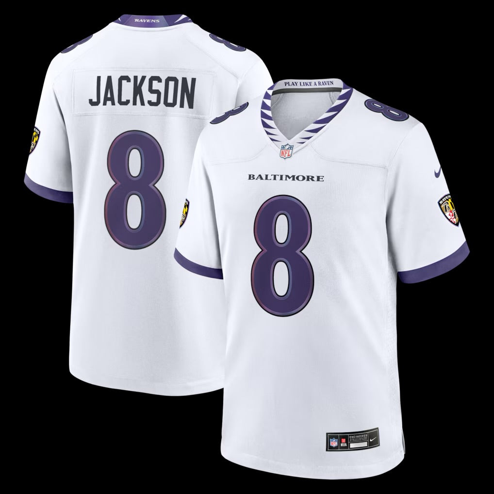 Men's Baltimore Ravens Lamar Jackson Nike White Game Jersey