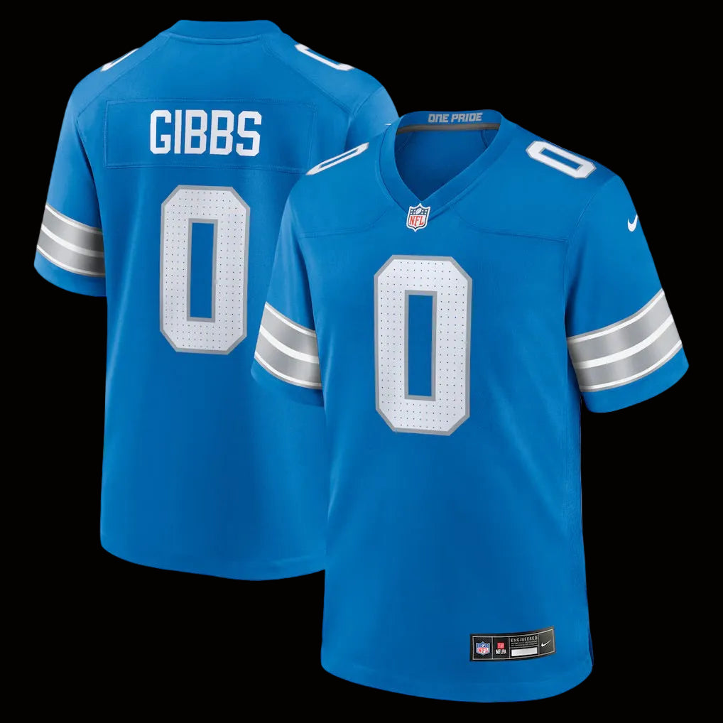 Men's Detroit Lions Jahmyr Gibbs Nike Blue Game Player Jersey