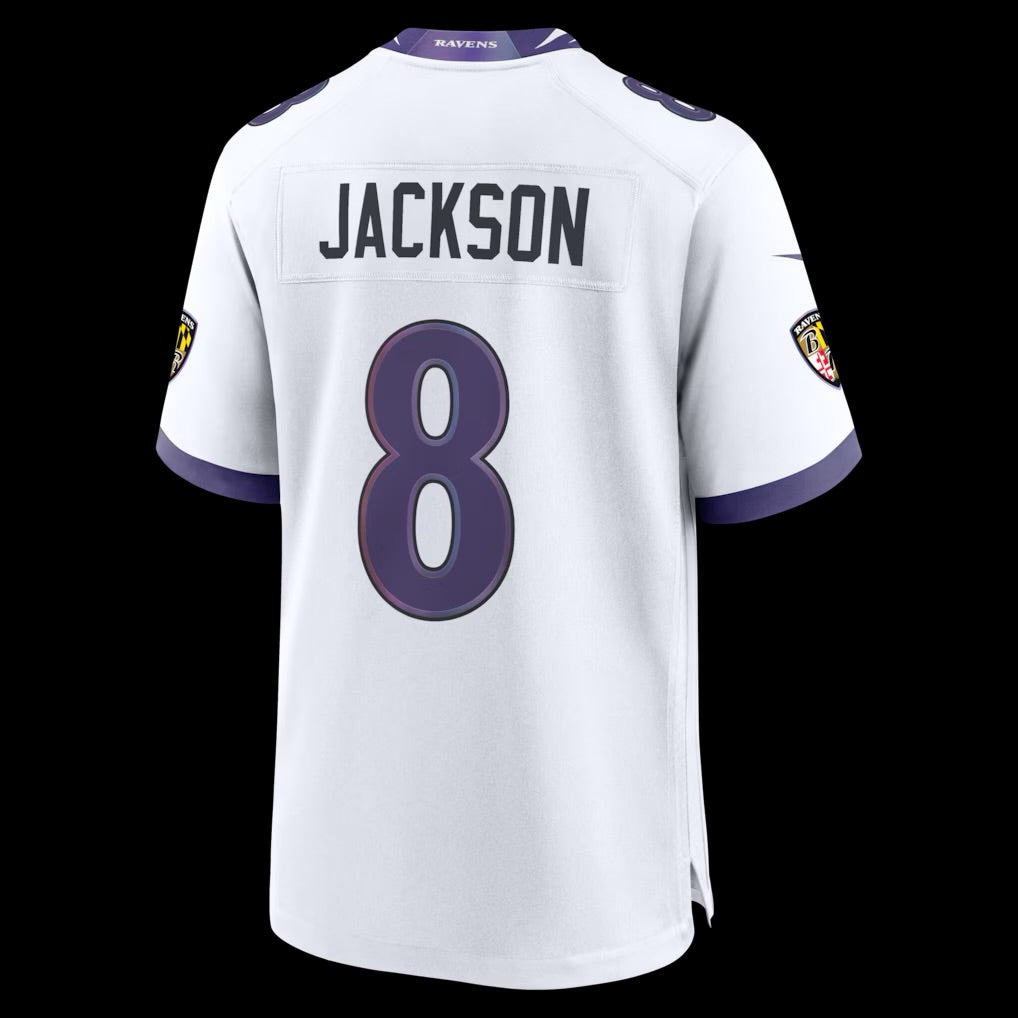 Men's Baltimore Ravens Lamar Jackson Nike White Game Jersey