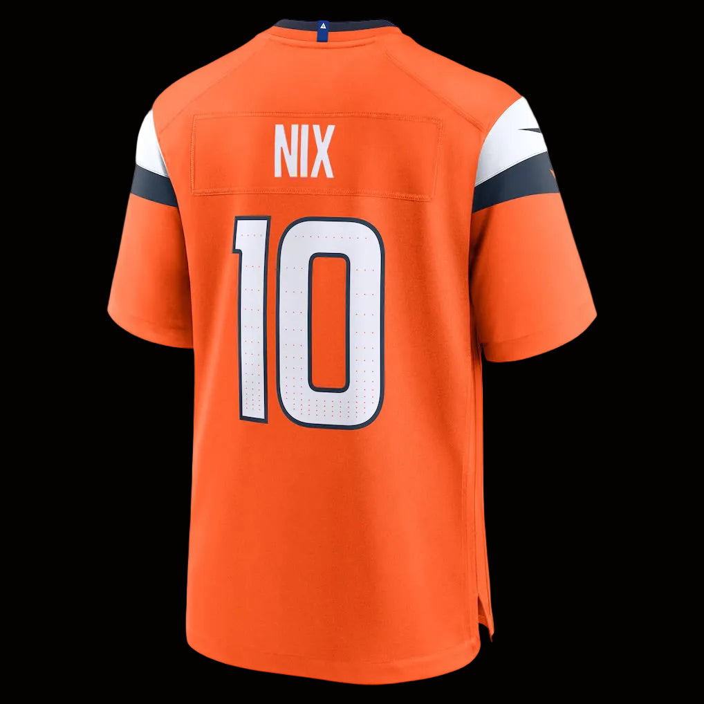 Men's Denver Broncos Bo Nix Nike Orange Player Game Jersey