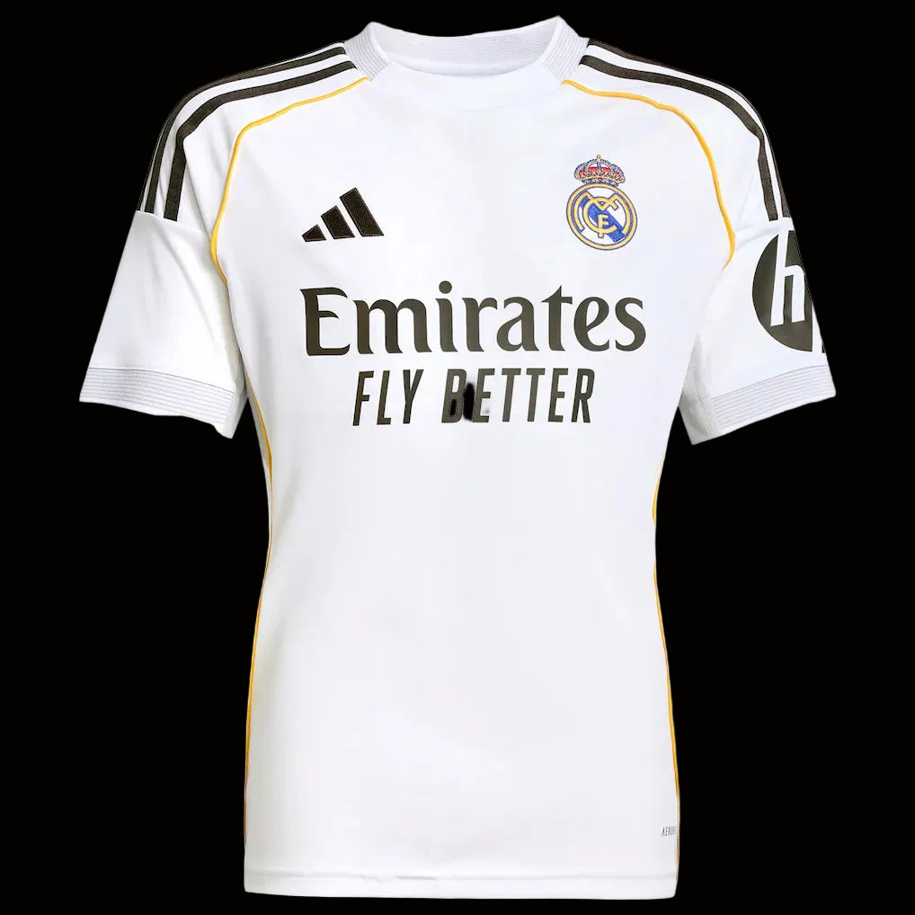 Kylian Mbappé Real Madrid adidas Youth 2025/26 Home Replica Player Jersey - White