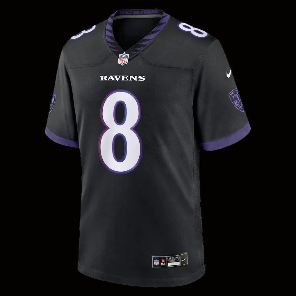 Men's Baltimore Ravens Lamar Jackson Nike Black Alternate Game Jersey