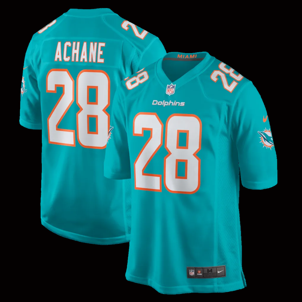 Men's Miami Dolphins Devon Achane Nike Aqua Player Game Jersey